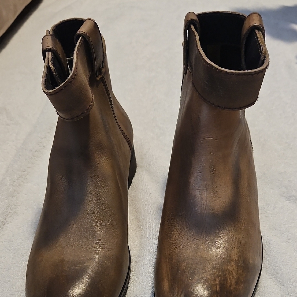 Free People Brown Leather Ankle Booties